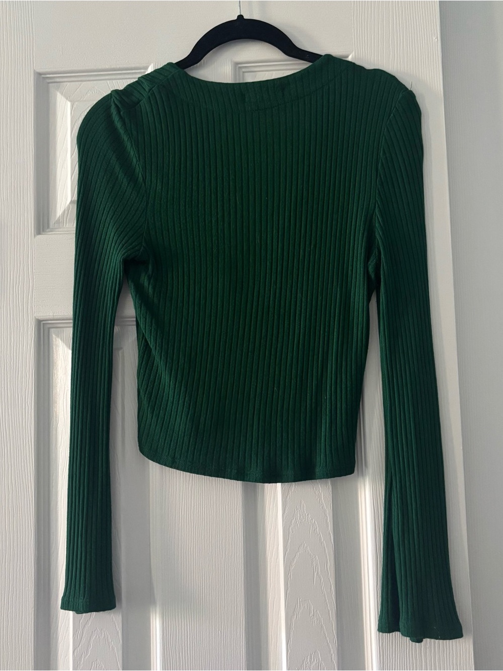 Reformation Emerald Ribbed Button-Front Cardigan - Picture 4 of 5